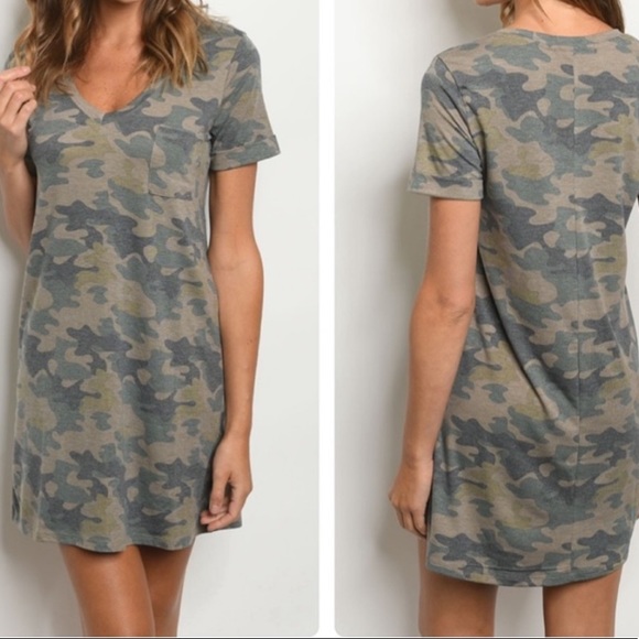 Dresses & Skirts - Camo V Neck Dress